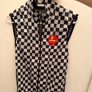 Atelier Cafe Du Cycliste Checkerboard Cycling Gilet/Vest - Size Medium
